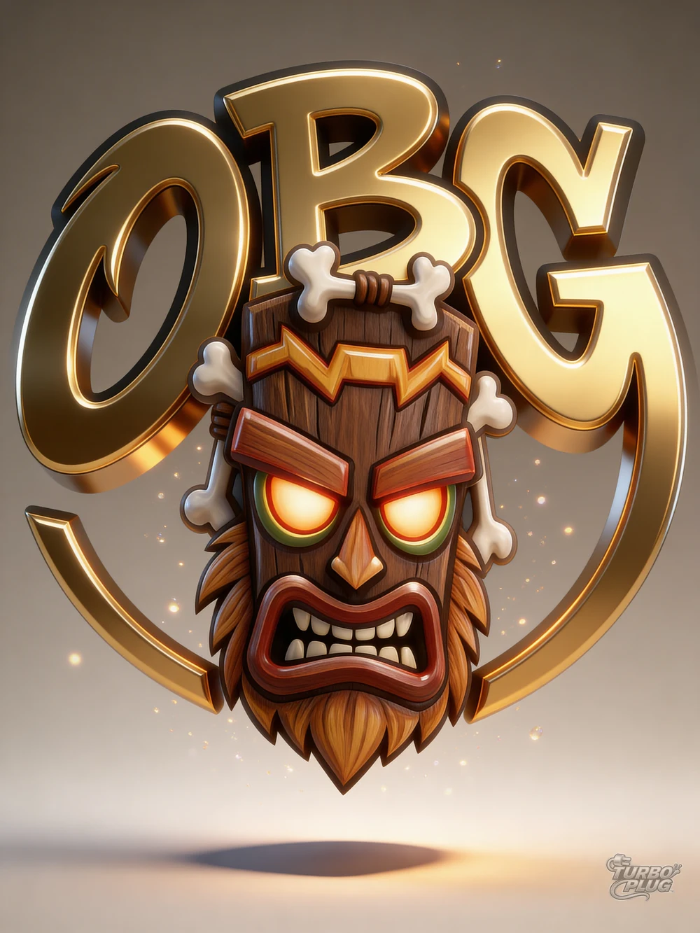 OBG logotype + tiki mask