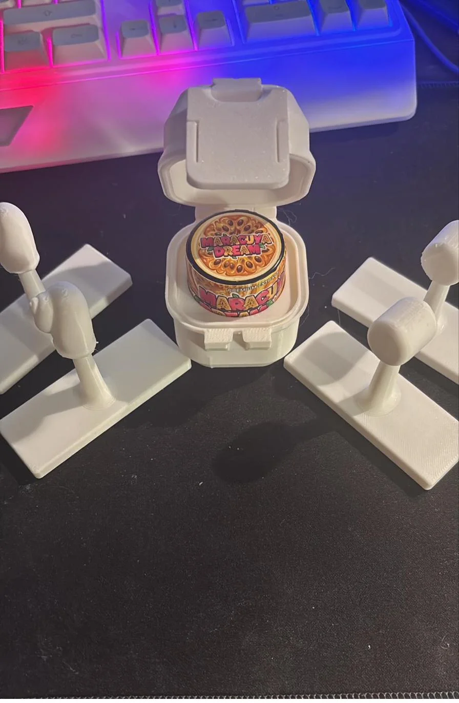 Estuche con bisagra impresa para el tarro de 5 ml
