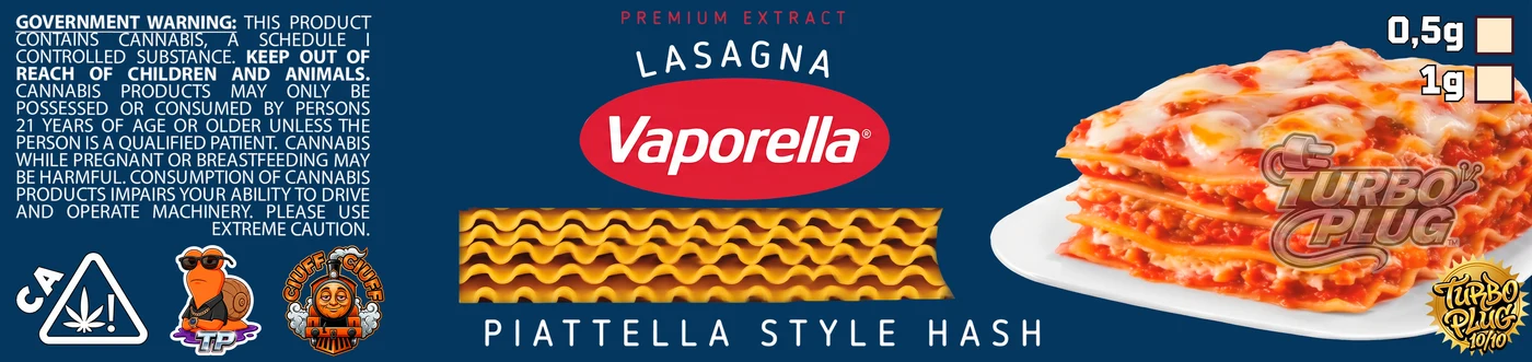 Lasagna — Vaporella commission · new batch · side + cap